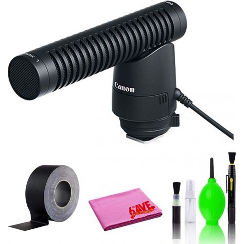 캐논 Canon DM-E1 Directional Microphone for EOS Digital Cameras Deluxe Bundle -Includes- Gaffer Tape + (6) Velcro Wire Ties + Cleaning Kit + Cleaning Cloth + More