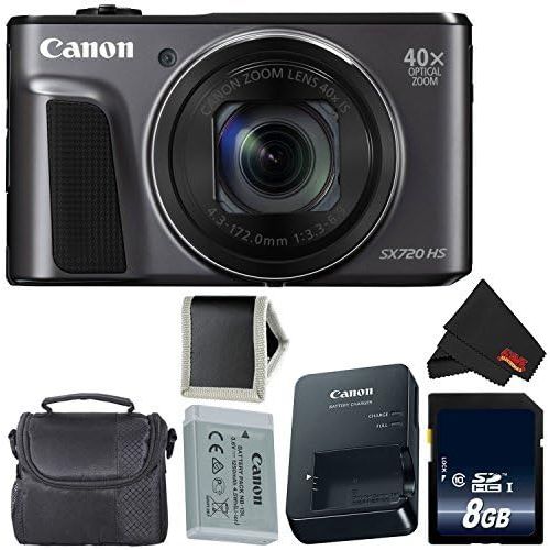 캐논 Canon PowerShot SX720 HS Digital Camera 1070C001 International Model + 8GB Memory Card + Carrying Case- Bundle