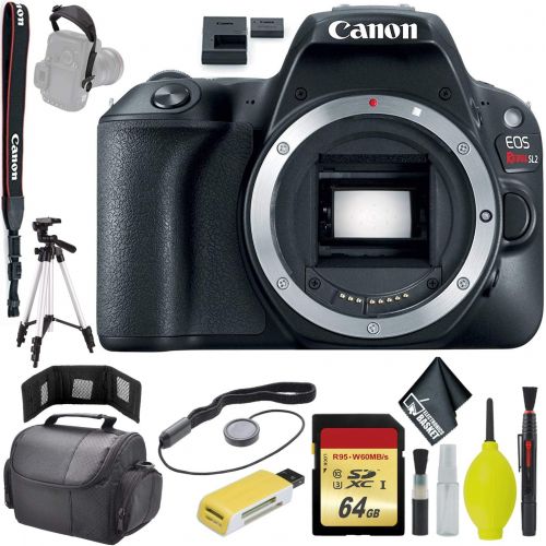 캐논 Canon EOS Rebel SL2 Digital SLR Camera Body - WiFi Enabled - USB Card Reader & Wallet - Strap (SLR/Video) - Case - 64GB - 72 Tripod - Lens Cap Keeper