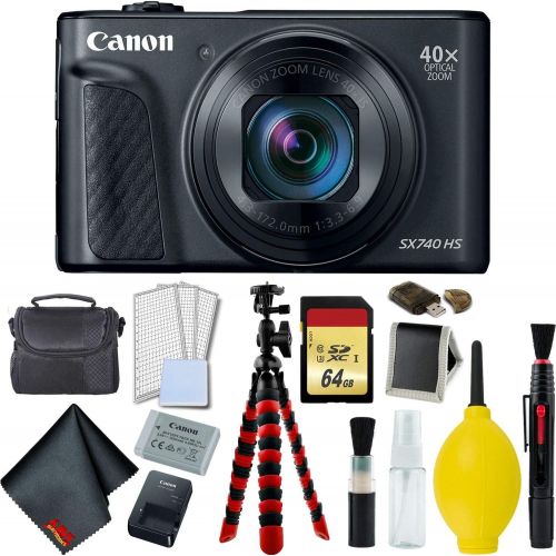 캐논 Canon PowerShot SX740 HS Digital Camera (Black) Complete Bundle - International Model