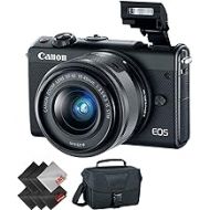 Canon EOS M100 Mirrorless Digital Camera with 15-45mm Lens (Black) + Deluxe Accessories Bundle