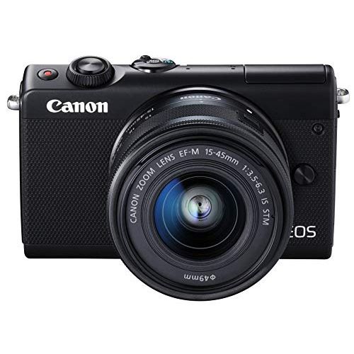 캐논 Canon EOS M100 Mirrorless Camera w/ 15-45mm Lens - Wi-Fi, Bluetooth, and NFC Enabled (Black) (International Model)