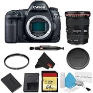 Canon EOS 5D Mark IV DSLR Camera (Body Only) Basic Filter + Memory Kit w/ 17-40mm 4.0 USM L Lens - International Model