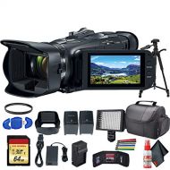 Canon Vixia HF G50 UHD 4K Camcorder (Black) (3667C002) with Extra Battery, UV Filter, Tripod, Padded Case, LED Light, 64GB Memory Card and More Starter Bundle