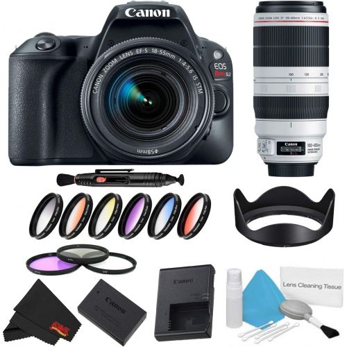 캐논 Canon EOS Rebel SL2 DSLR Camera with 18-55mm Lens (Black) 9 Piece Filter Kit + 100-400mm Lens (International Model)