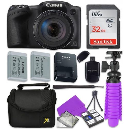 캐논 Canon Black PowerShot SX420 + 32GB SD + Accessory Bundle