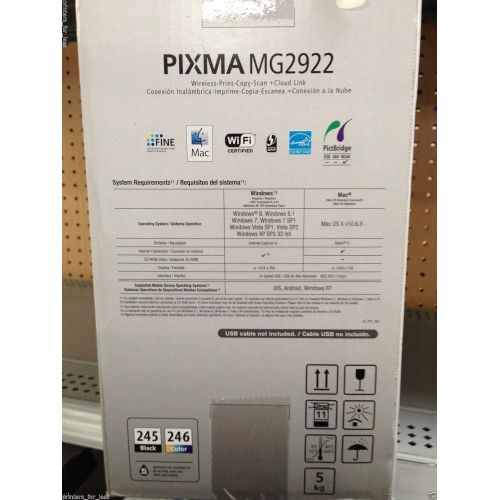 캐논 Canon PIXMA MG2922 Wireless All-in-One Inkjet Printer, 4800 x 600 dpi - Blue Finish