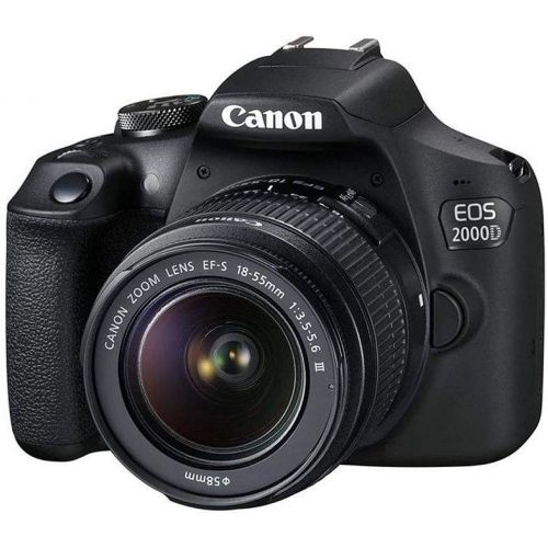 캐논 Canon EOS 2000D Rebel T7 Kit with EF-S 18-55mm f/3.5-5.6 III Lens + Accessory Bundle + Model Electronics Cloth