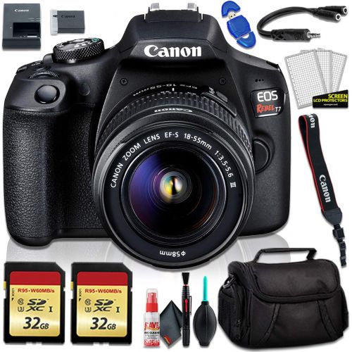 캐논 Canon EOS Rebel T7 DSLR Camera with 18-55mm Lens, Camera Bag and 32GB Memory Card Kit