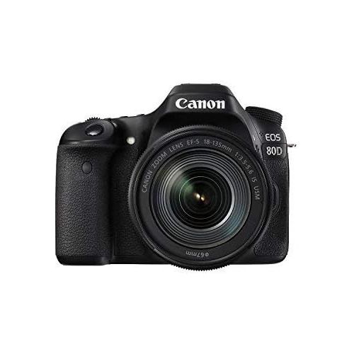 캐논 Canon EOS 80D Digital SLR Kit EF-S 18-135mm f/3.5-5.6 Image Stabilization USM Lens (Black) (International Model) No Warranty