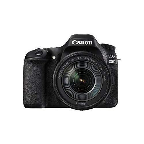 캐논 Canon EOS 80D Digital SLR Kit EF-S 18-135mm f/3.5-5.6 Image Stabilization USM Lens (Black) (International Model) No Warranty