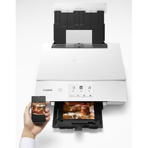 캐논 Canon TS8220 Wireless All in One Photo Printer with Scannier and Copier, Mobile Printing, White, Amazon Dash Replenishment Ready