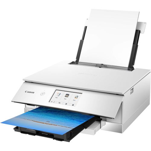 캐논 Canon TS8220 Wireless All in One Photo Printer with Scannier and Copier, Mobile Printing, White, Amazon Dash Replenishment Ready