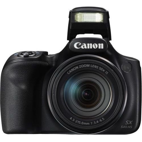 캐논 Canon PowerShot SX540 HS Digital Point and Shoot Camera Bundle with Replacement Battery + 32GB Memory Card + LCD Screen Protectors and More - International Version