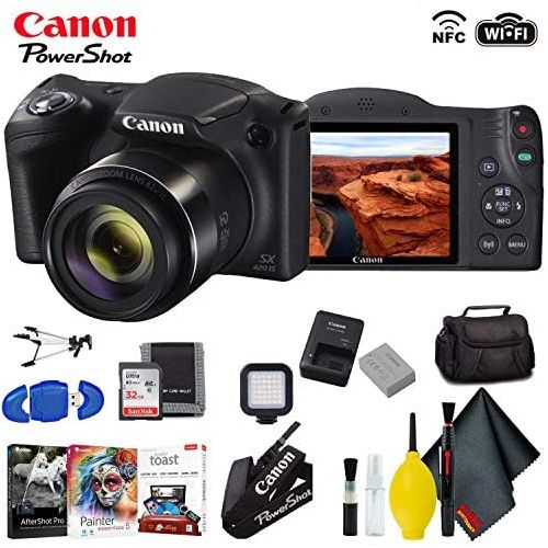 캐논 Canon PowerShot SX420 is Digital Camera (Black) Advanced Accessory Kit