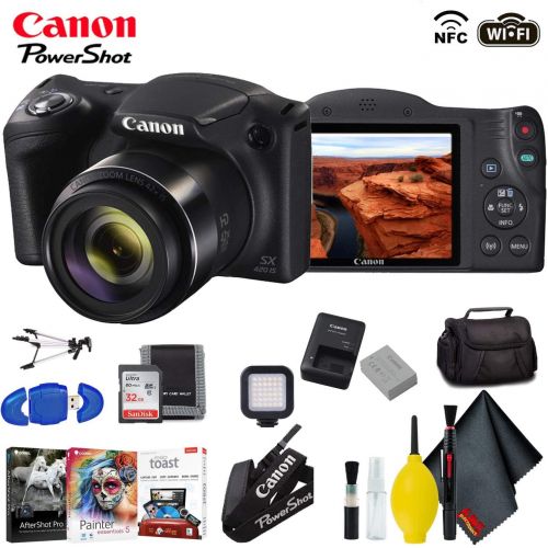 캐논 Canon PowerShot SX420 is Digital Camera (Black) Advanced Accessory Kit