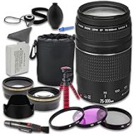 Accessory Kit with Canon EF 75-300mm f/4-5.6 III Lens + 2.2X Telephoto Lens + 0.43x Wideangle Lens + Lens Bag + Extra Battery + 3 PC Filter Kit + Tripod for Canon EOS Rebel T5i DSL