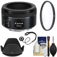 Canon EF 50mm f/1.8 STM Lens with UV Filter + Lens Hood + Kit for EOS Digital SLR Cameras