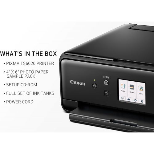 캐논 Canon Compact TS6020 Wireless Home Inkjet All-in-One Printer, Copier & Scanner, Mobile Printing, Auto Duplex and Business Card Printing, Black