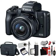 Canon EOS M50 Mirrorless Digital Camera with 15-45mm Lens (Black) (International Model) with Extra Accessory Bundle