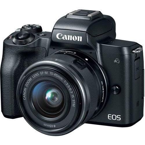 캐논 Canon EOS M50 Mirrorless Digital Camera with 15-45mm Lens (Black) (International Model) with Extra Accessory Bundle