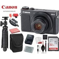 Canon PowerShot G9 X Mark II Digital Camera (Black) (1717C001) with Accessory Bundle Package SanDisk 32gb SD Card + Camera Case + 12 Tripod + More