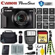 Canon PowerShot G7 X Mark II Point and Shoot Digital Camera + Extra Battery + Digital Flash + Case + 64GB Memory Card - International Version