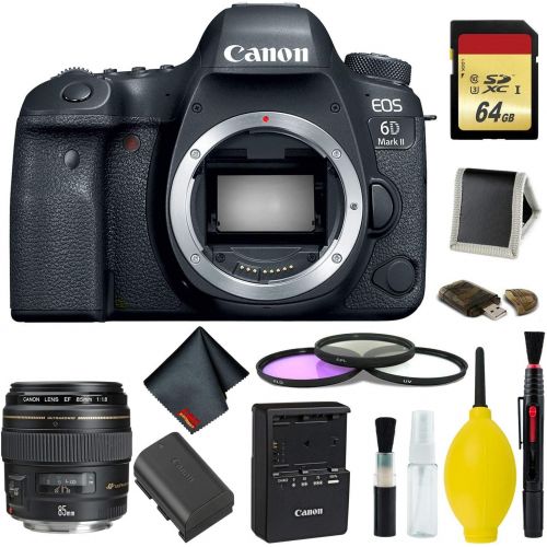 캐논 Canon EOS 6D Mark II DSLR Camera Body Only Complete Kit (International Model) w/Canon EF 85mm f/1.8 USM Lens - International Model