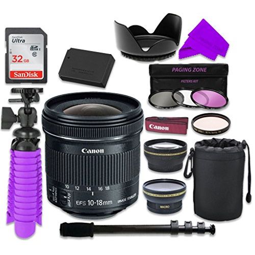 캐논 12 PC Accessory Kit with Canon EF-S 10-18mm f/4.5-5.6 is STM Lens