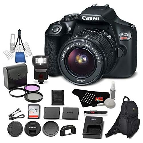 캐논 Canon EOS Rebel T6 Digital SLR Camera Bundle with EF-S 18-55mm f/3.5-5.6 is II Lens with 32GB Memory Card + Filter Kit + More