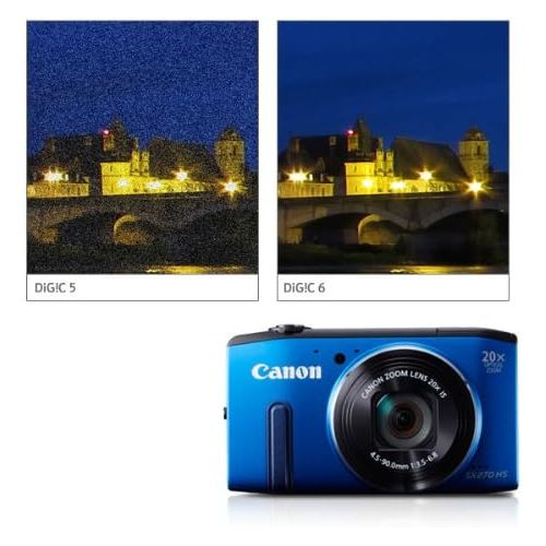 캐논 Canon Powershot SX270 HS 12 MP Digital Camera with 20x Optical Zoom and 3-Inch LCD Display, Blue (8229B012) - International Version (No Warranty)