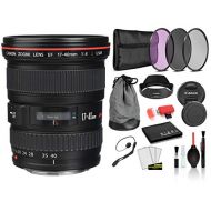 Canon EF 17-40mm f/4L USM Lens (8806A002) Lens with Bundle Package Kit Includes 3pc Filter Kit (UV, CPL, FLD) + Deluxe Lens Cleaning Kit + More