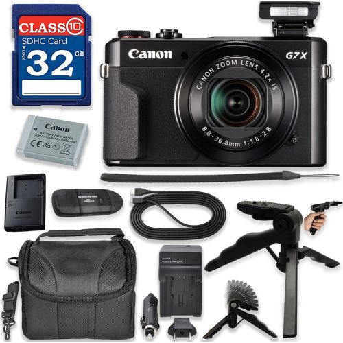 캐논 Canon PowerShot G7 X Mark II Digital Camera with Premium Accessory Kit (Black) Including Memory Card, Grip Flexible Table Tripod, HDMI Cable & More.