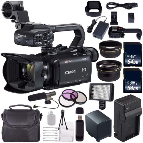 캐논 Canon XA11 Compact Full HD ENG PAL Camcorder + 64GB Memory Card + BP-820 Replacement Lithium Ion Battery Bundle