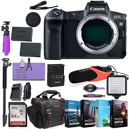 캐논 Canon?EOS RP Mirrorless Digital Camera (Body Only) Bundled w/Deluxe Accessories Like & 4-Pack Photo Editing Software (Body only Basic Kit)