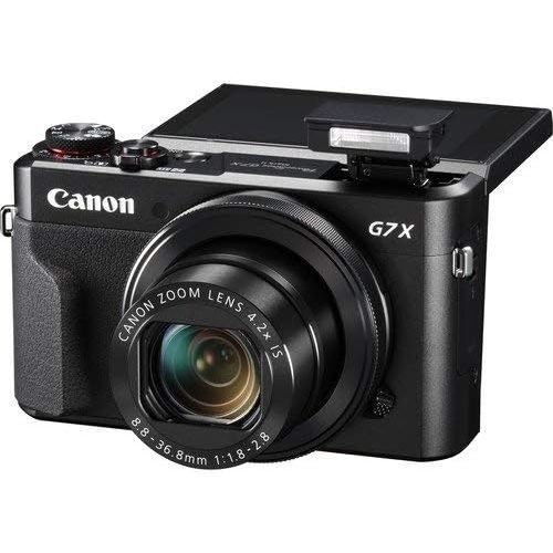 캐논 Canon PowerShot G7 X Mark II w/Accessories Bundle- Digital Camera w/1 Inch CMOS Sensor Tilt LCD Screen Touchscreen Accessory Kit (1066C001) - International Version