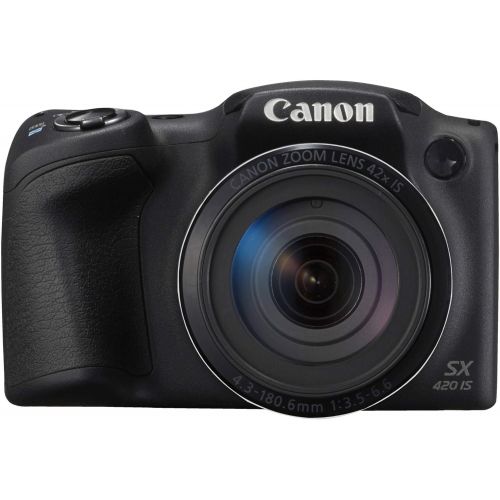 캐논 Canon PowerShot SX420 is Digital Camera (Black) 1068C001 International Model + NB-11L Lithium Ion Battery + 32GB Memory Card - Bundle