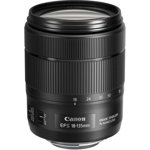 캐논 Canon 1276C002-IV EF-S 18-135mm f/3.5-5.6 Image Stabilization USM Lens (Black) (International Model) No Warranty [Bulk Packaging]