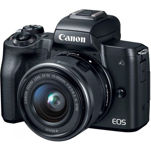 캐논 Canon EOS M50 Mirrorless Camera Kit w/EF-M15-45mm (Black) USA Model (Kit Box)