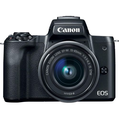 캐논 Canon EOS M50 Mirrorless Camera Kit w/EF-M15-45mm (Black) USA Model (Kit Box)