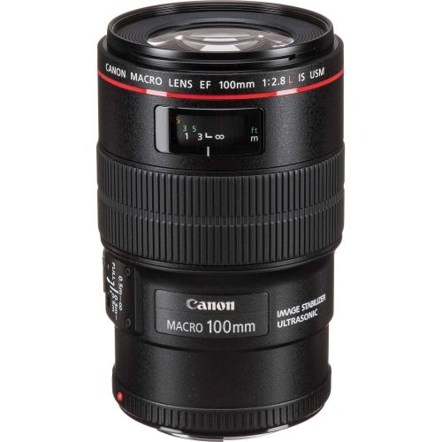 캐논 Canon EF 100mm f/2.8L Macro is USM Lens (3554B002) Bundle with Professional Bundle Package Kit for Canon EOS Includes: 3PC Filter Kit, Pro Camera Hand Strap + More