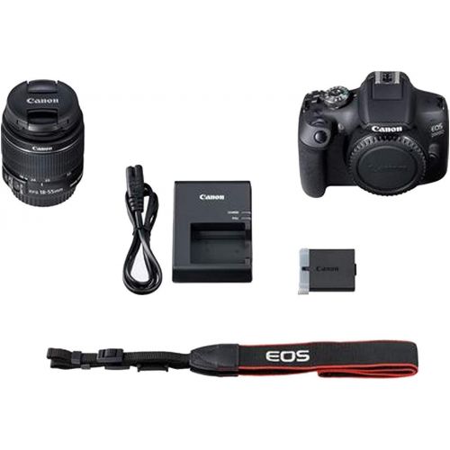 캐논 Canon EOS 2000D DSLR Camera with 18-55mm Lens + Canon EOS Bag + Sandisk Ultra 64GB Card + Cleaning Set and More (International Model)