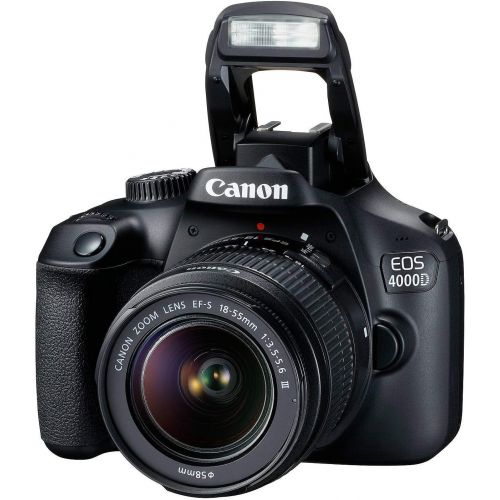 캐논 Canon EOS 4000D DSLR Camera with 18-55mm Lens + Canon EOS Bag + Sandisk Ultra 64GB Card + Cleaning Set and More (International Model)