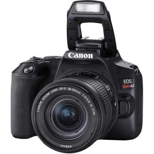 캐논 Canon EOS Rebel SL3 DSLR Camera with 18-55mm Lens (Black) Bundle with LCD Screen Protectors + Carrying Case and More