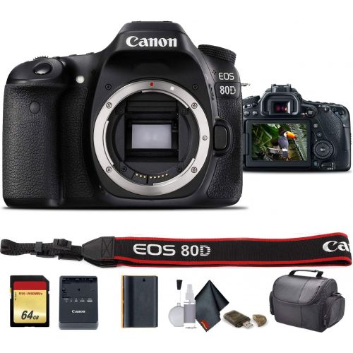 캐논 Canon EOS 80D DSLR Camera with 18-55mm Lens (International Model) (1263C005) - Starter Bundle