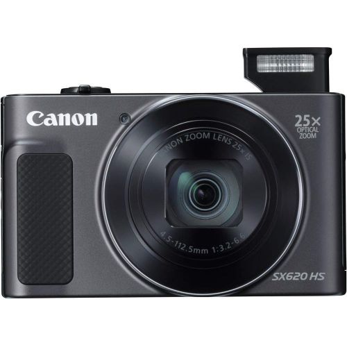 캐논 Canon PowerShot SX620 HS Digital Camera (Black) (International Model) with Extra Accessory Bundle