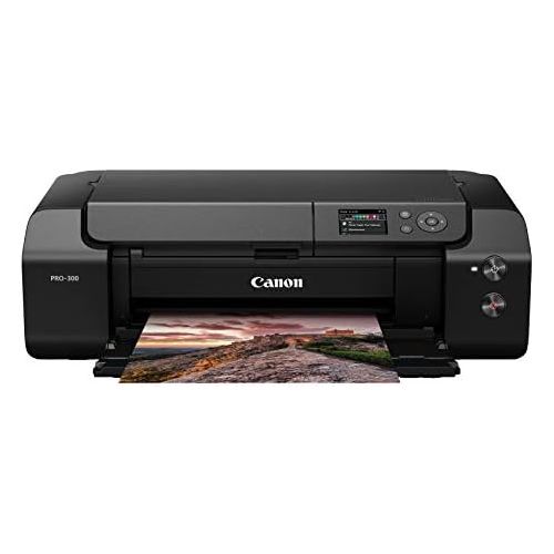 캐논 Canon imagePROGRAF PRO-300 Wireless Color Wide-Format Printer, Prints up to 13X 19, 3.0 LCD Screen with Profession Print & Layout Software and Mobile Device Printing, Black