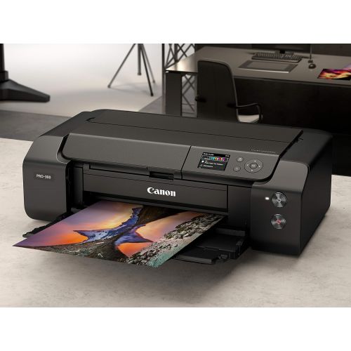 캐논 Canon imagePROGRAF PRO-300 Wireless Color Wide-Format Printer, Prints up to 13X 19, 3.0 LCD Screen with Profession Print & Layout Software and Mobile Device Printing, Black