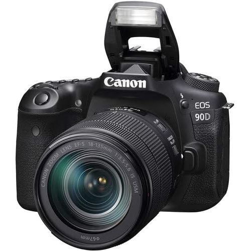 캐논 Canon EOS 90D DSLR Camera w/Canon 18-135mm is USM, Canon 70-300mm is II USM & Commander 420-800mm Telephoto Lens + Elegant Accessory Kit (2X 64GB Memory Card, Backpack, TTL Flash &