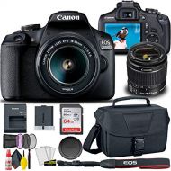 Canon EOS 2000D / Rebel T7 DSLR Camera with 18-55mm Lens + Creative Filter Set, EOS Camera Bag + Sandisk Ultra 64GB Card + Electronics Cleaning Set, and More (International Model)